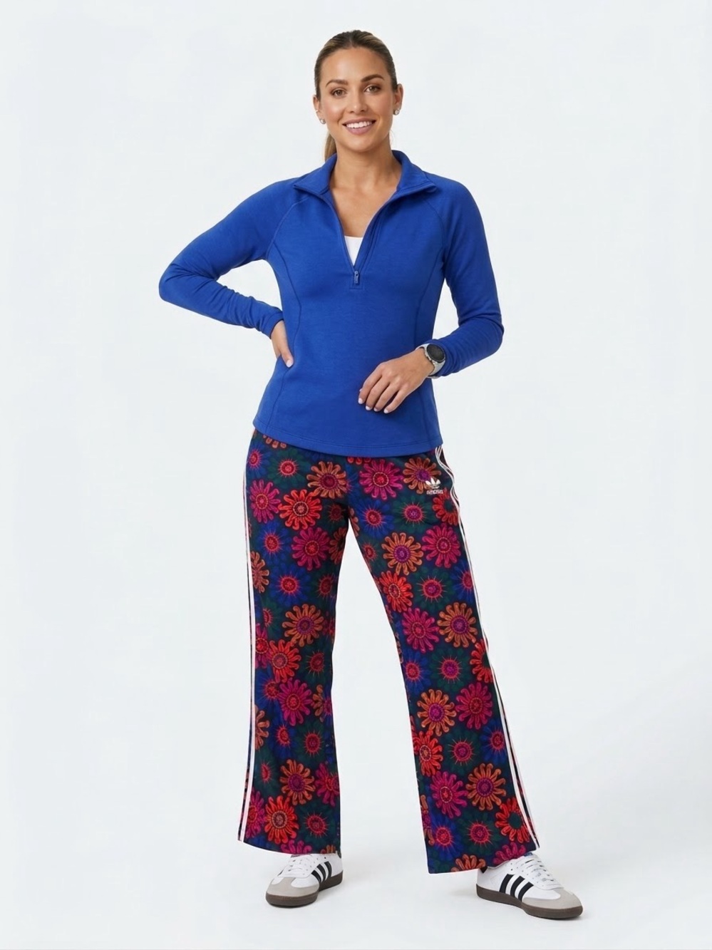 Adidas x FARM Rio $75 W19-20” I29” Tiro Floral Sun Flare Wide-Leg Track Pants 1X